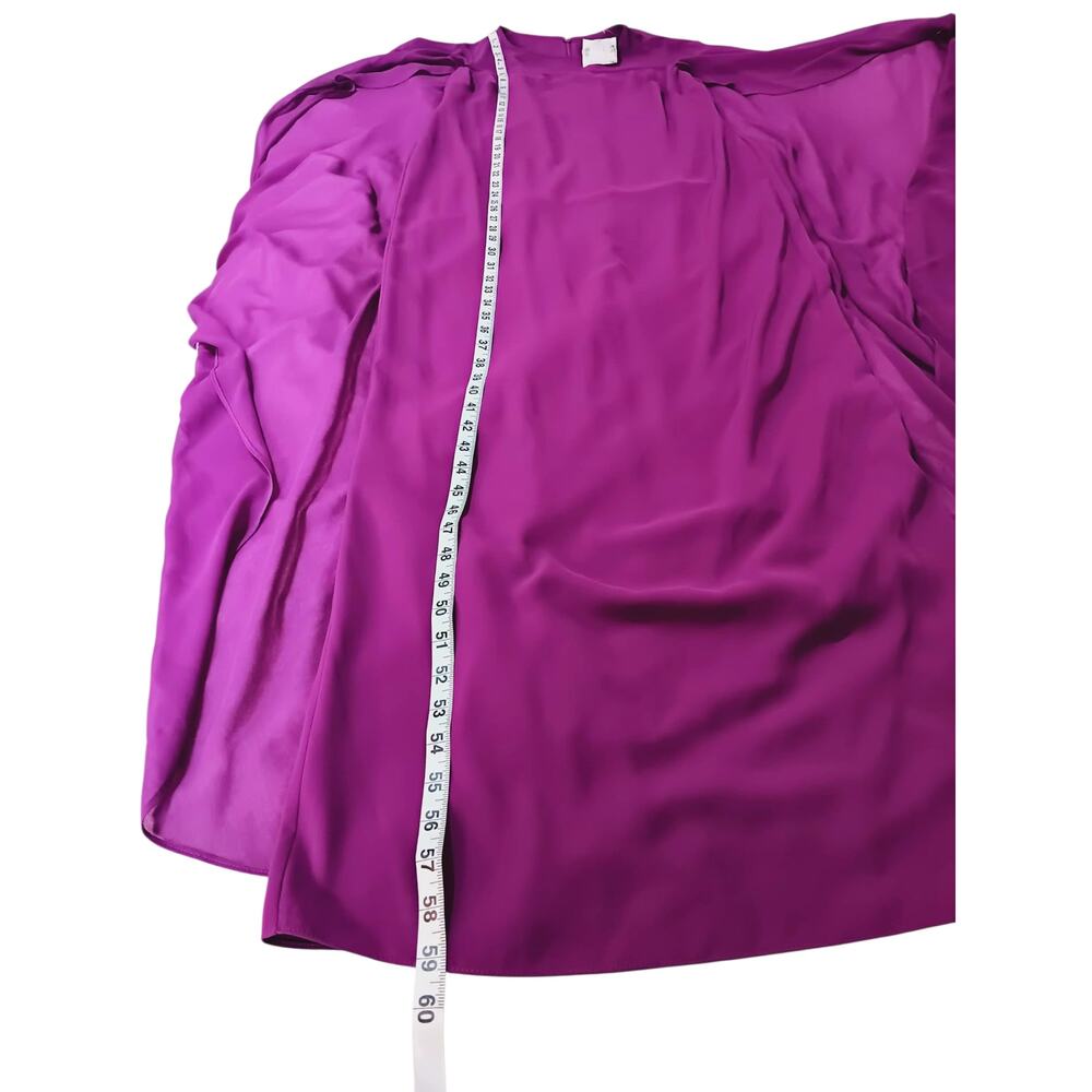 NEW RALPH LAUREN 4 Cape Sleeve Georgette Long Formal Dress Magenta Maxi Motherof - Picture 7 of 13
